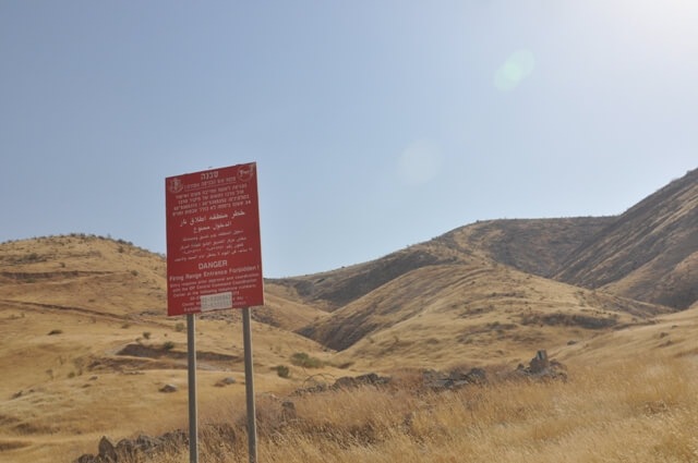 'Danger firing area' sign