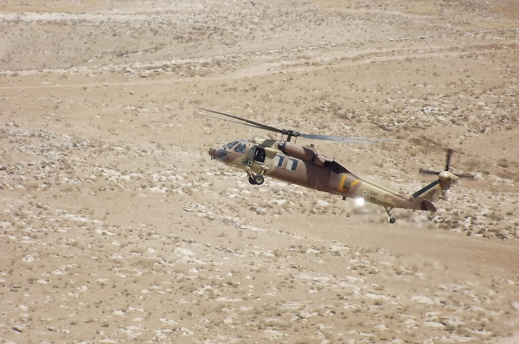 IOF heliopter over southern Hebron