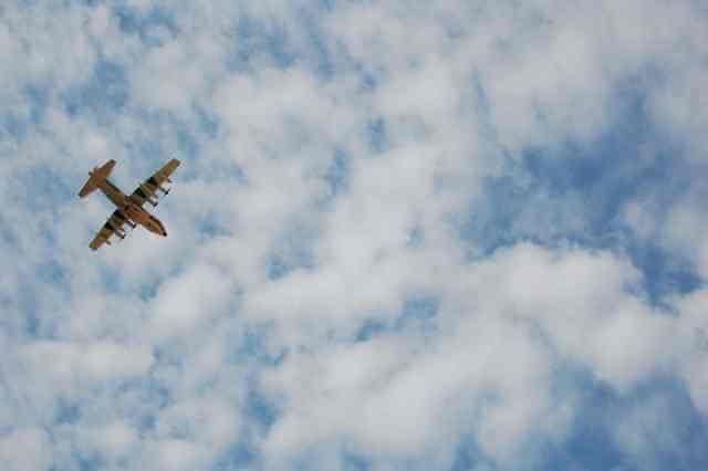 IOF military plane flying over Al Jiftlik